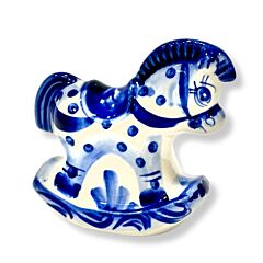 Lucky Gzhel Rocking Horse Figurine for 2026