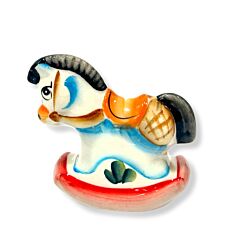 Lucky Majolika Rocking Horse Porcelain Figurine for 2026