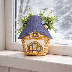Blue House Handmade Ceramic Planter Pot