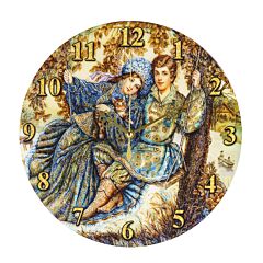 Happy Couple Handmade Round Wooden Wall Clock