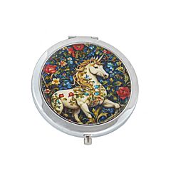 Unicorn William Morris Round Compact Mirror in gift box