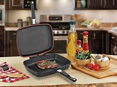 WILMA BLACK Granite Non-Stick Reversible Grill Pan