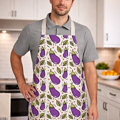 Eggplants Patterns Cotton Apron