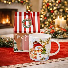 Snowman Porcelain Mug in Gift Box