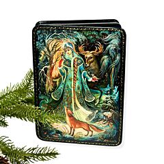 Magical Snow Maiden Lacquer Miniature Handmade Jewelry Trinket Box