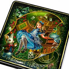 Alice in Wonderland Lacquer Handmade Jewelry Trinket Box
