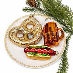Coney Island Glass Christmas Tree Ornament Set of 3