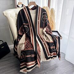 Equestrian Double-Sided Scarf in Black