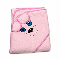 Terry Bath Towel for Kids Pink Bear