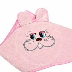 Terry Bath Towel for Kids Pink Bunny