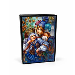 Maiden and Jester Wooden Jewelry Trinket Box 
