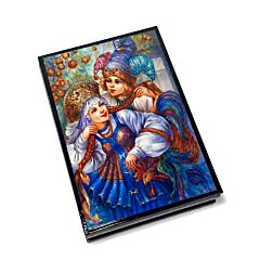 Maiden and Jester Wooden Jewelry Trinket Box 