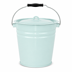 Turquoise Enamel Steel Bucket with Lid 12.7-qt
