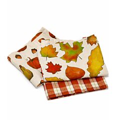 Cotton Kitchen Towel Set of 3 Cozy Autumn