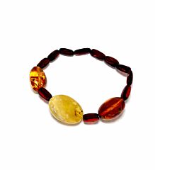 Multicolor Amber Honey Stretch Bracelet