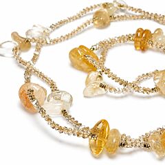 Natural Yellow Topaz Stone Necklace Golden Dew
