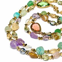 Gemstone Necklace Golden Prism
