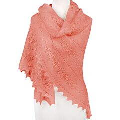 Peach Orenburg Goat Down Shawl