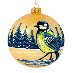 Titmouse Glass Christmas Tree Ornament