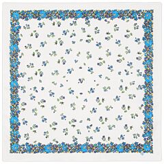 Pavlovo Posad Cotton Shawl Blue Flower Garden
