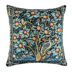 Tapestry Pillow William Morris Woodpecker on Orange Tree 