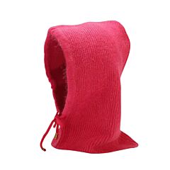 Rose Red Knit Angora Wool Hat / Balaclava
