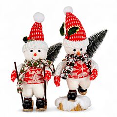 Snow Patrol Snowmen Christmas Figurines Set of 2 