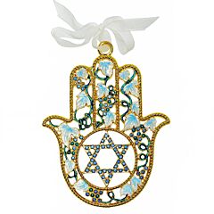 Handcrafted Jeweled Grapes and David Star Hamsa in Gift Box