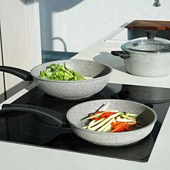 Italian 8-Piece Forged Aluminum Nonstick Granite Cookware Set - Flonal MONOLITE
