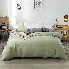 Green Duvet Cover Set with 2 Pillowcases