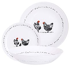 Glass Dinnerware Set 18 pcs Service for 6 Diwali Paulette