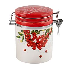 Red Viburnum Ceramic Kitchen Canister