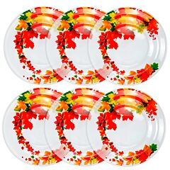 Autumn Waltz Glass Dessert Plate Set of 6