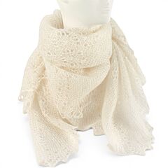 Off White Natural Orenburg Goat Down Shawl