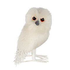  Handmade White Christmas Owl Decoration 6.3"