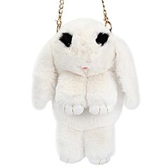 White Faux Fur Rabbit Children's Backpack 