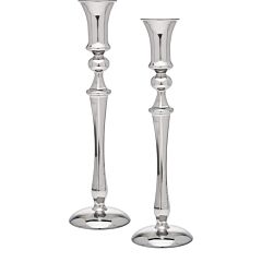 Long Chrome Candlestick Set of 2