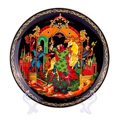 Golden Bridle Palekh Decorative Plate