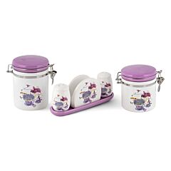 Provence Ceramic Kitchen Canister Set of 2 and Shaker Set