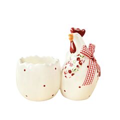 Polka Dot Chicken Ceramic Egg Cup