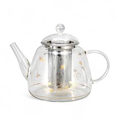 Golden Bee Heat-Resistant Glass Teapot with Infuser