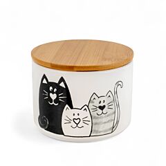 Kittens Ceramic Jar with Wooden Lid
