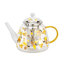 Honey Bee Heat Resistant Glass Teapot with Infuser