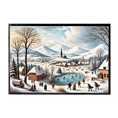 Winter Ice Skating. Pieter Bruegel Wooden Jewelry Trinket Box 