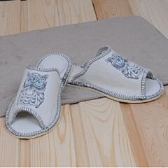 Owl Women's Open Toe Wool Slippers