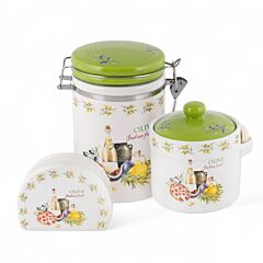Italian Herbs Ceramic Set for Kitchen