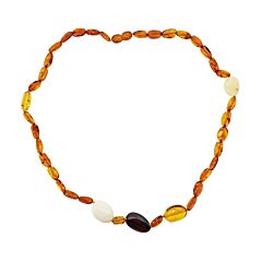 Multicolor Amber Beaded Short Necklace