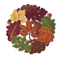 Autumn Leaves Satin Feel Round Placemat Set of 2