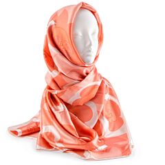 Double-Sided Silk Feeling Shawl Pink Flowers