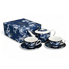 Mizuki Dark Porcelain Tea Set of 5 pcs for 2 pers. in Gift Box